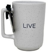Wholesale - Tall Mug with Debossed "Live" Nicole Miller C/P 36, UPC: 195010090926